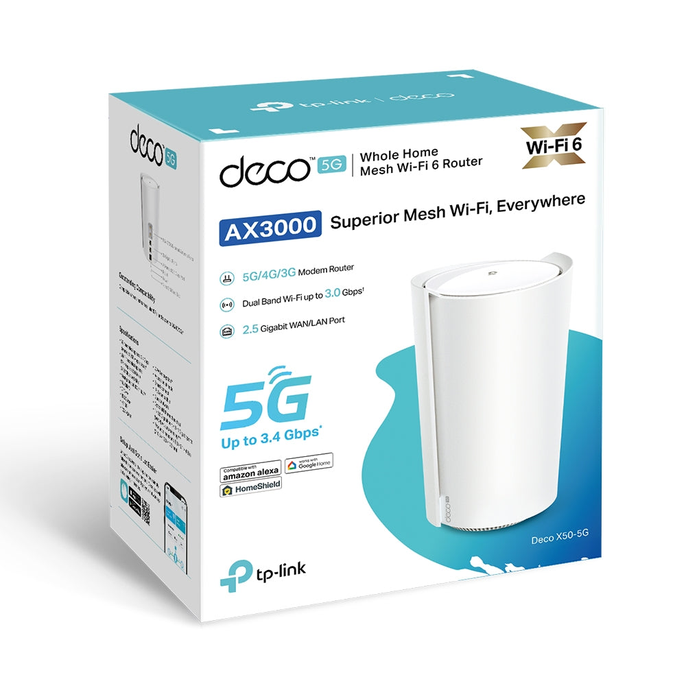 TP-LINK DECO X50-5G(1-PACK) V1 5G AX3000 Whole Home Mesh WiFi 6 Gateway