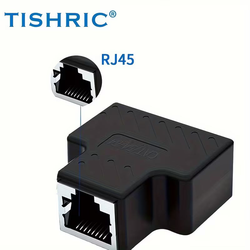 TISHRIC RJ45 Ethernet Extension Cable Splitter / Female to Female Adapter (Matte Finish)