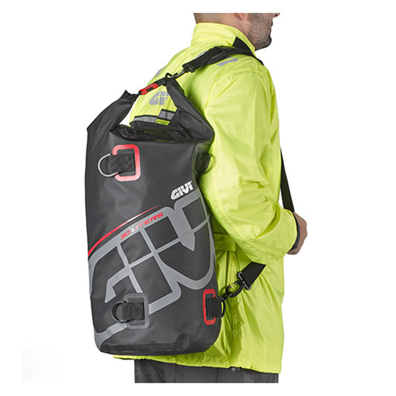 GIVI EA114GR: Waterproof Tail Bag 30L - Black/Grey/Red 