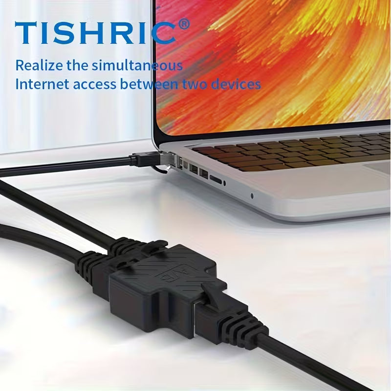 TISHRIC RJ45 Ethernet Extension Cable Splitter / Female to Female Adapter (Matte Finish)