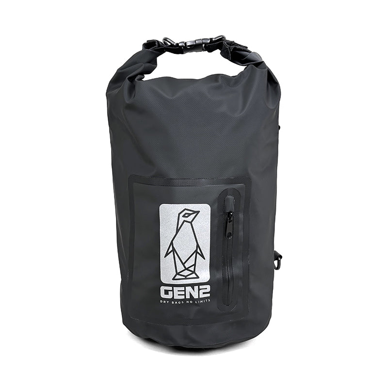 GEN2 IPX6 Roll Top Dry Bag 25lt Backpack - Black 