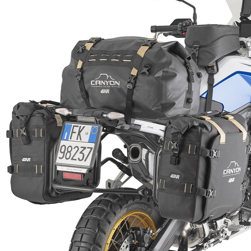 GIVI GRT712C Canyon: Waterproof Tail Bag 40L - Black (Convertible Cargo Dry Bag) 
