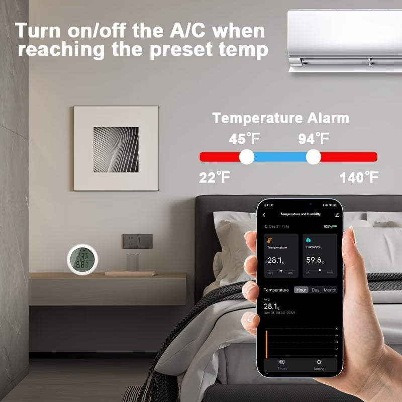 Tuya Digital LCD Indoor Zigbee Temperature &amp; Humidity Sensor