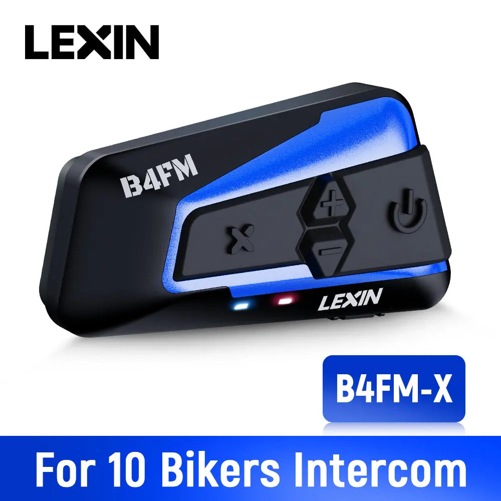 Brand Lexin LX-B4FM-X for 10 Riders Intercom Motorcycle Bluetooth Helmet Headsets BT Moto Intercomunicador with FM Radio