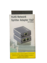 RJ45 Gigabit Network Splitter Adapter 1 to 2 (1000Mbps, USB Type-C Powered)