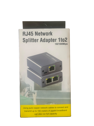 RJ45 Gigabit Network Splitter Adapter 1 to 2 (1000Mbps, USB Type-C Powered)