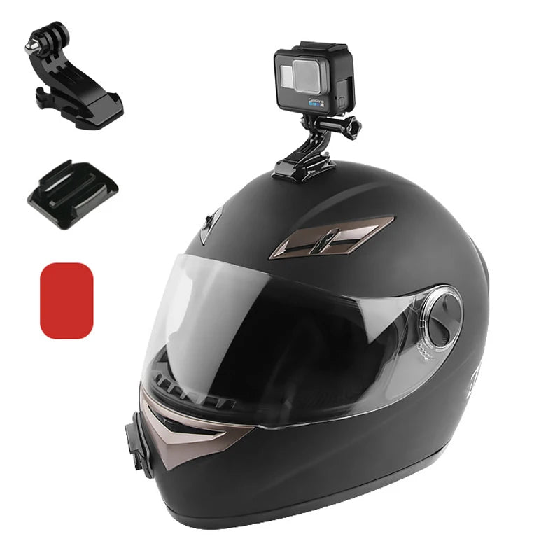 Adjustable Helmet Chin Mount Curved Side Adhesive Mount for GoPro Hero 10 9 8 Xiaomi Yi DJI OSMO SJCAM Action Camera Accessories