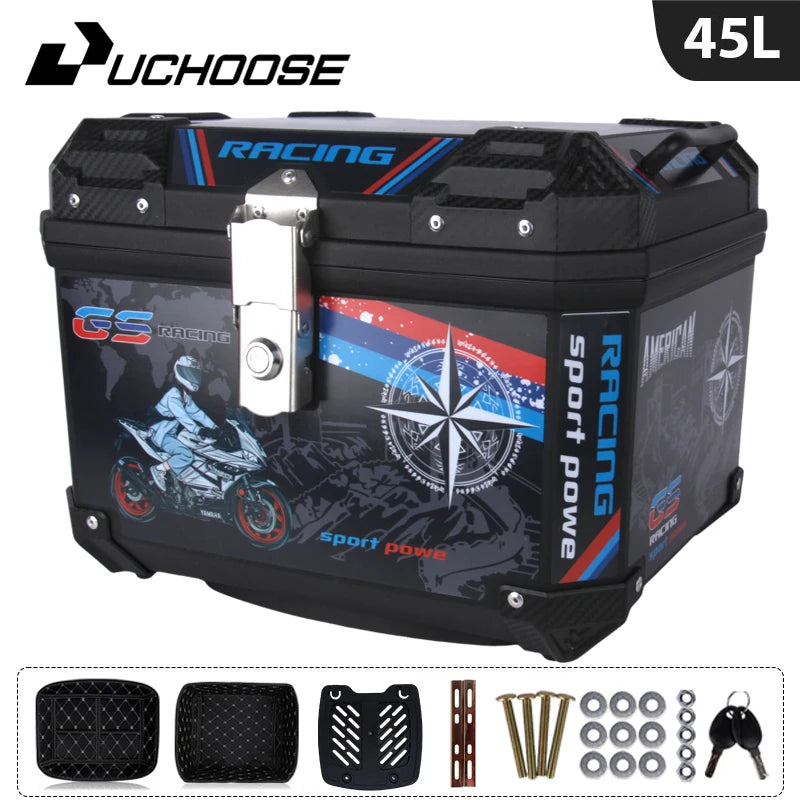 45L Motorcycle Tail Box Universal For R1200GS R1250GS F800GS F850GS G310gs F750gs Large Capacity Top Rear Luggage Tool Tail Box