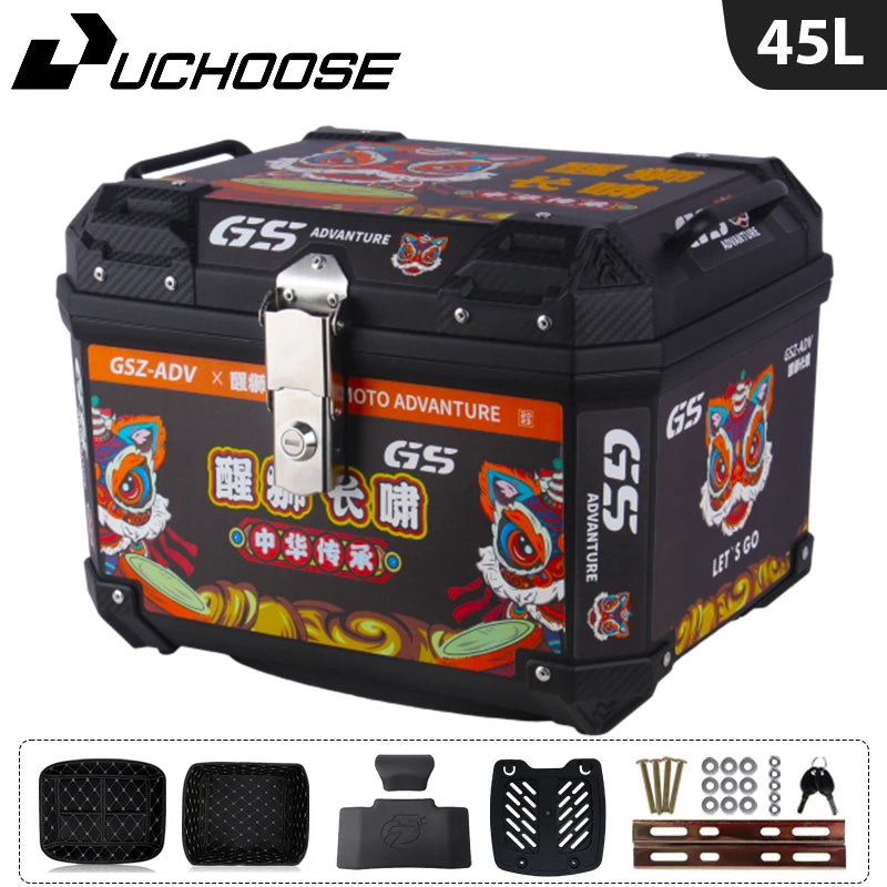 45L Motorcycle Tail Box Universal For R1200GS R1250GS F800GS F850GS G310gs F750gs Large Capacity Top Rear Luggage Tool Tail Box