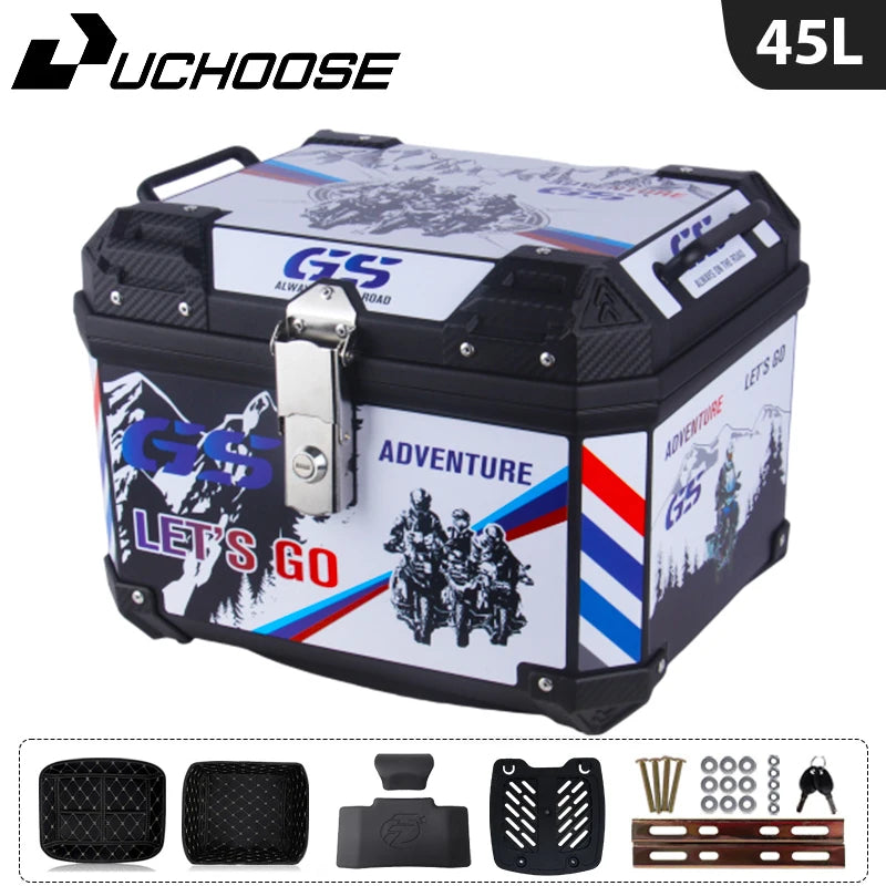 45L Motorcycle Tail Box Universal For R1200GS R1250GS F800GS F850GS G310gs F750gs Large Capacity Top Rear Luggage Tool Tail Box