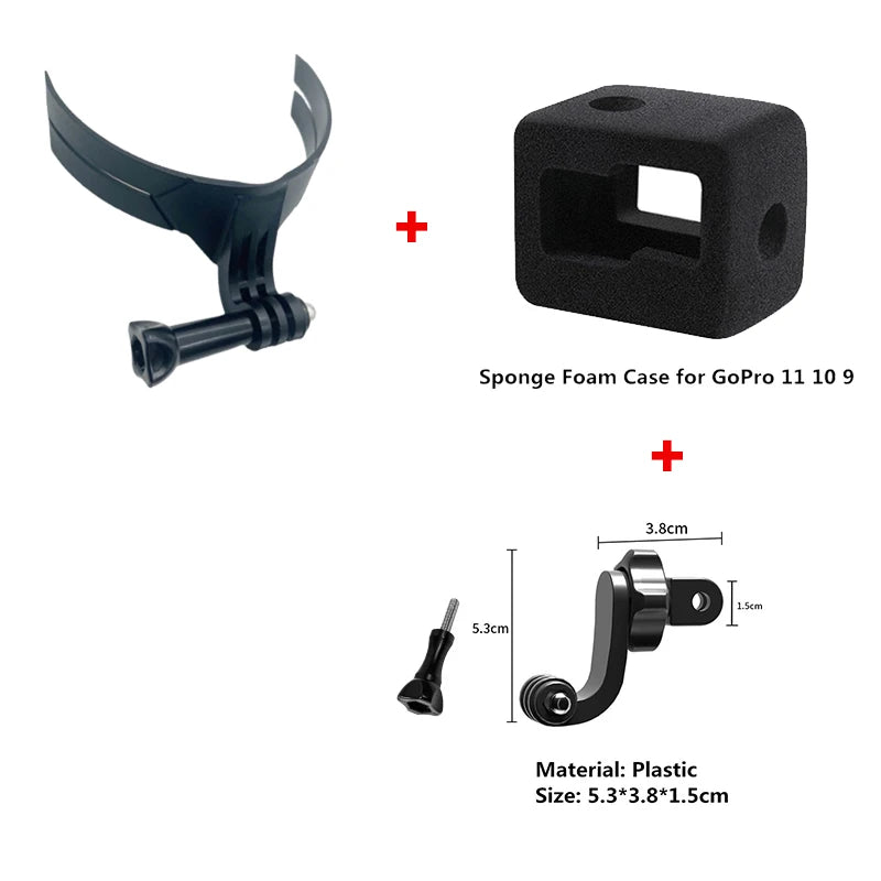 Full Face Helmet Chin Bracket For GoPro Hero 13 12 11 10 9 8 Insta360 X5 X4 X3 DJI Foldable Camera Strap Front Mount Accessories