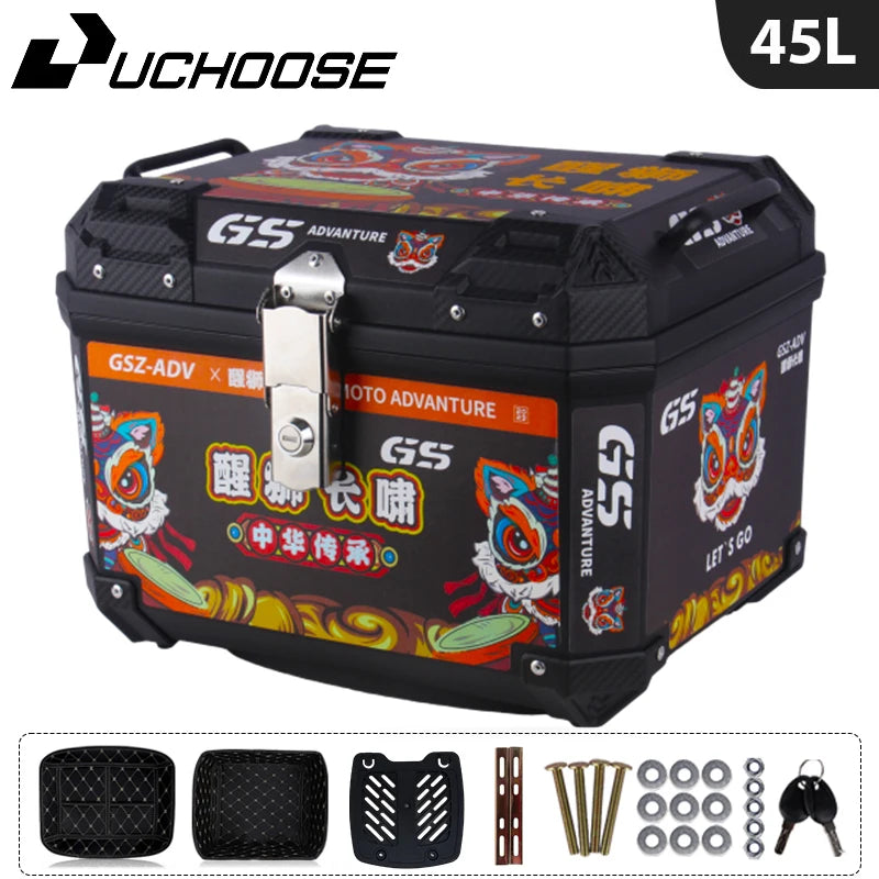 45L Motorcycle Tail Box Universal For R1200GS R1250GS F800GS F850GS G310gs F750gs Large Capacity Top Rear Luggage Tool Tail Box