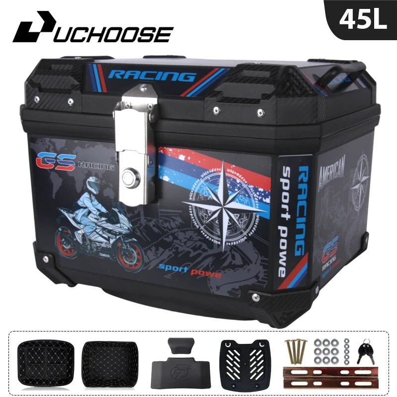 45L Motorcycle Tail Box Universal For R1200GS R1250GS F800GS F850GS G310gs F750gs Large Capacity Top Rear Luggage Tool Tail Box