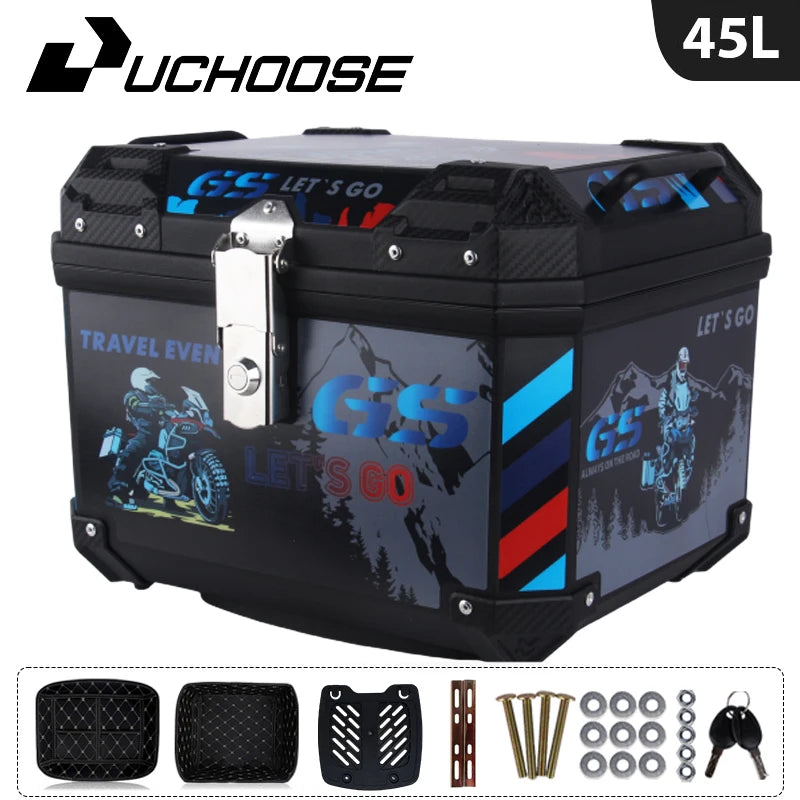 45L Motorcycle Tail Box Universal For R1200GS R1250GS F800GS F850GS G310gs F750gs Large Capacity Top Rear Luggage Tool Tail Box