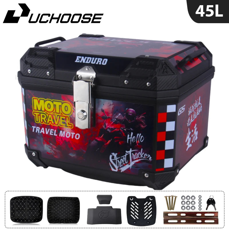 45L Motorcycle Tail Box Universal For R1200GS R1250GS F800GS F850GS G310gs F750gs Large Capacity Top Rear Luggage Tool Tail Box