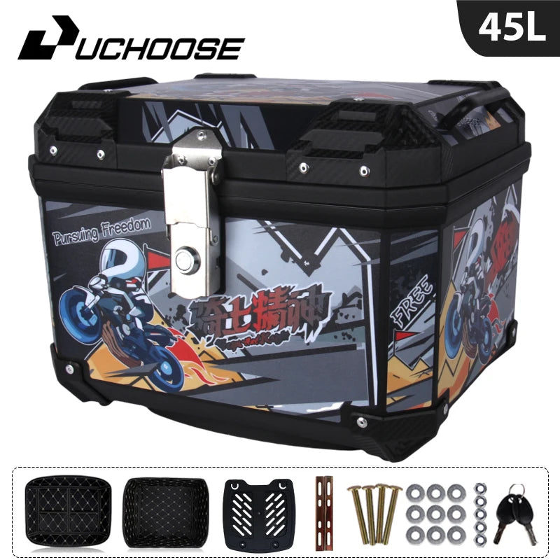 45L Motorcycle Tail Box Universal For R1200GS R1250GS F800GS F850GS G310gs F750gs Large Capacity Top Rear Luggage Tool Tail Box