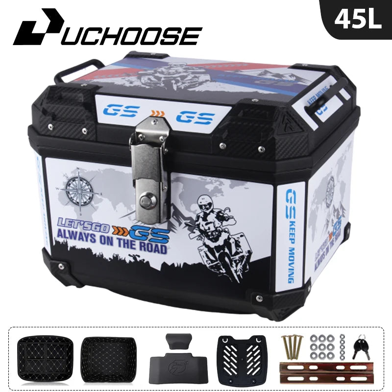 45L Motorcycle Tail Box Universal For R1200GS R1250GS F800GS F850GS G310gs F750gs Large Capacity Top Rear Luggage Tool Tail Box