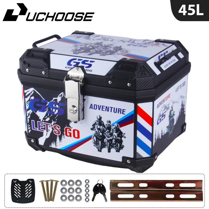 45L Motorcycle Tail Box Universal For R1200GS R1250GS F800GS F850GS G310gs F750gs Large Capacity Top Rear Luggage Tool Tail Box