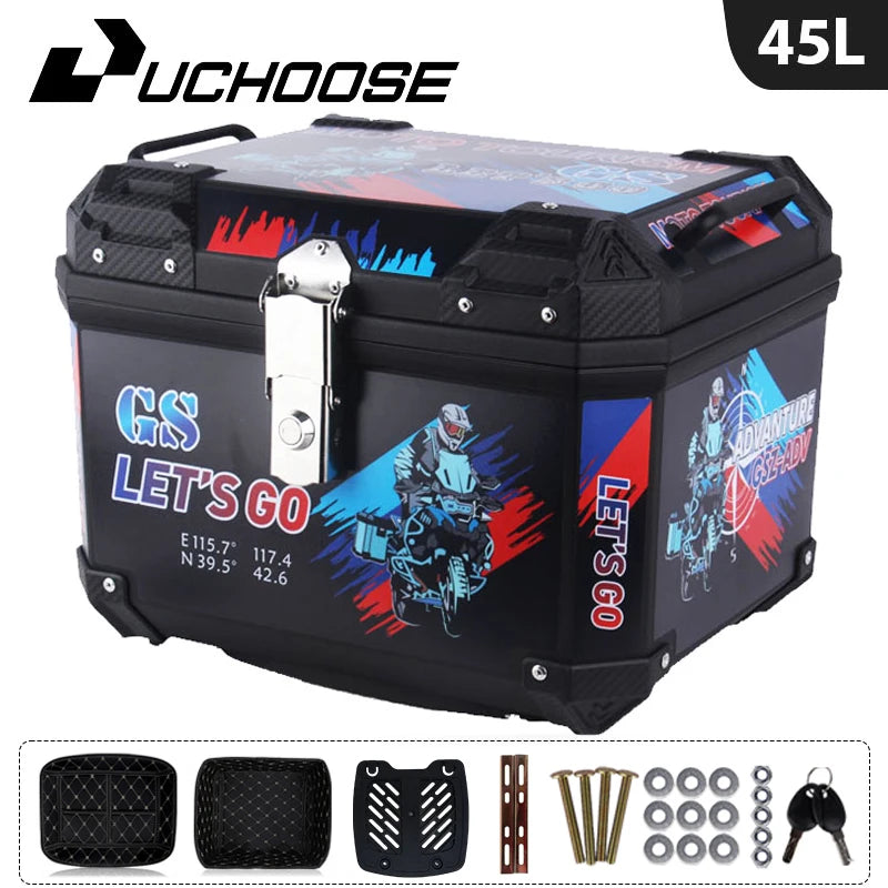 45L Motorcycle Tail Box Universal For R1200GS R1250GS F800GS F850GS G310gs F750gs Large Capacity Top Rear Luggage Tool Tail Box