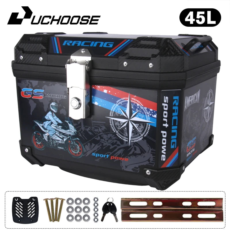 45L Motorcycle Tail Box Universal For R1200GS R1250GS F800GS F850GS G310gs F750gs Large Capacity Top Rear Luggage Tool Tail Box