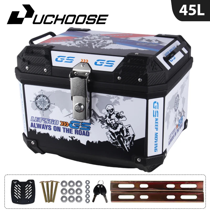 45L Motorcycle Tail Box Universal For R1200GS R1250GS F800GS F850GS G310gs F750gs Large Capacity Top Rear Luggage Tool Tail Box