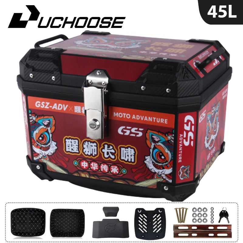 45L Motorcycle Tail Box Universal For R1200GS R1250GS F800GS F850GS G310gs F750gs Large Capacity Top Rear Luggage Tool Tail Box