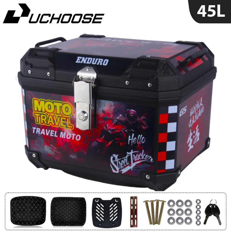 45L Motorcycle Tail Box Universal For R1200GS R1250GS F800GS F850GS G310gs F750gs Large Capacity Top Rear Luggage Tool Tail Box
