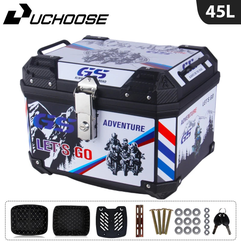 45L Motorcycle Tail Box Universal For R1200GS R1250GS F800GS F850GS G310gs F750gs Large Capacity Top Rear Luggage Tool Tail Box