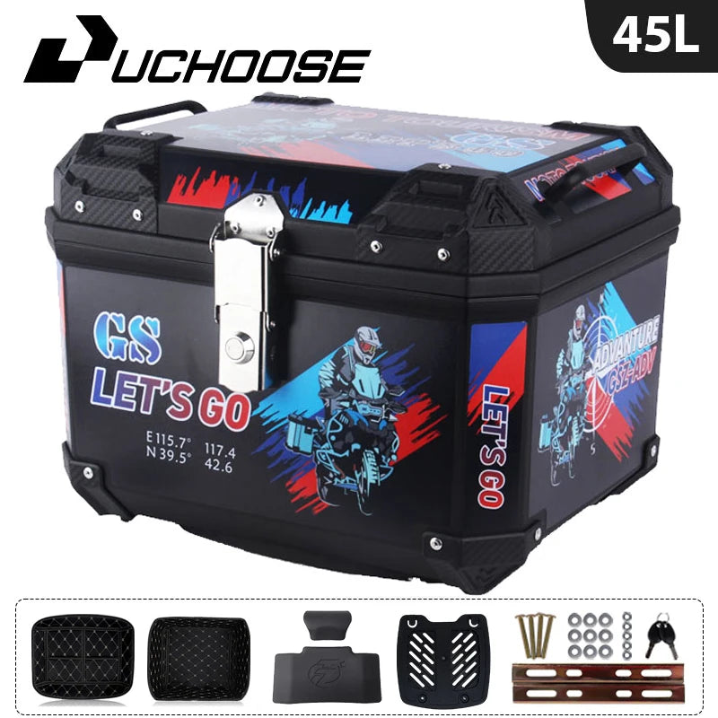 45L Motorcycle Tail Box Universal For R1200GS R1250GS F800GS F850GS G310gs F750gs Large Capacity Top Rear Luggage Tool Tail Box