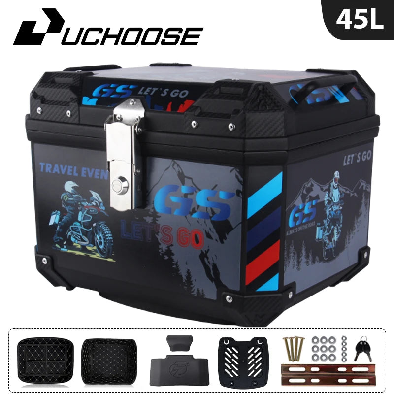 45L Motorcycle Tail Box Universal For R1200GS R1250GS F800GS F850GS G310gs F750gs Large Capacity Top Rear Luggage Tool Tail Box