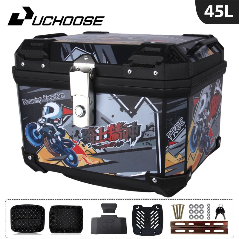 45L Motorcycle Tail Box Universal For R1200GS R1250GS F800GS F850GS G310gs F750gs Large Capacity Top Rear Luggage Tool Tail Box