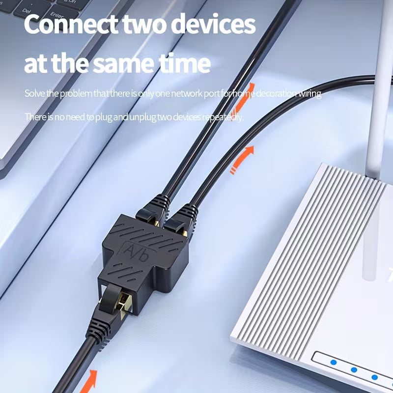 TISHRIC RJ45 Ethernet Extension Cable Splitter / Female to Female Adapter (Matte Finish)