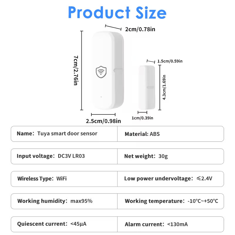 Tuya Smart Wi-Fi Door and Window Sensors (Ασύρματοι Αισθητήρες Ανοίγματος Πόρτας &amp; Παραθύρου)
