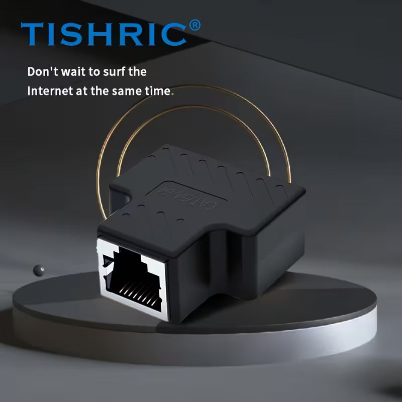 TISHRIC RJ45 Ethernet Extension Cable Splitter / Female to Female Adapter (Matte Finish)
