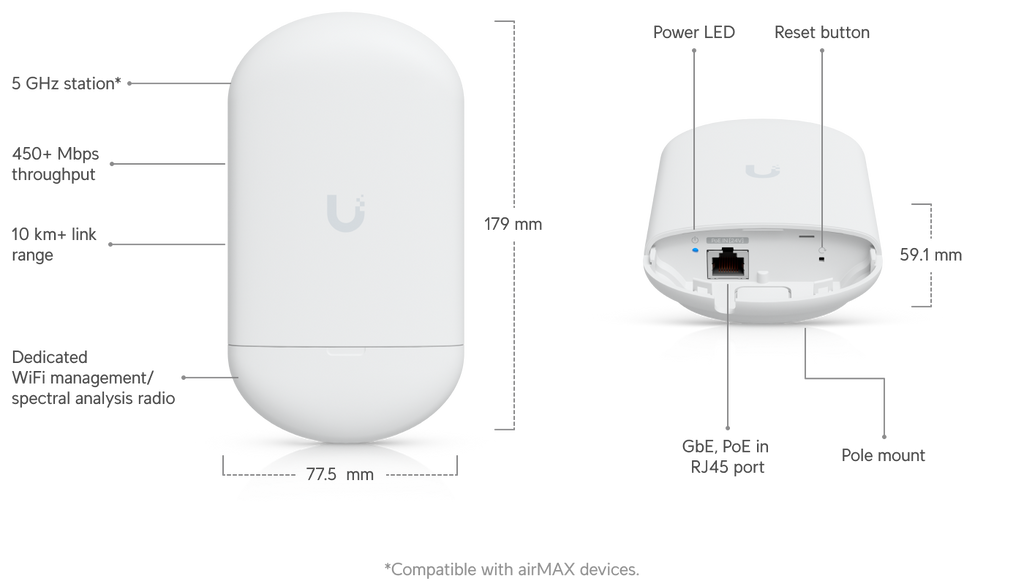 Ubiquiti NS-5ACL NanoStation 5AC Loco, 5GHz, 13dBi
